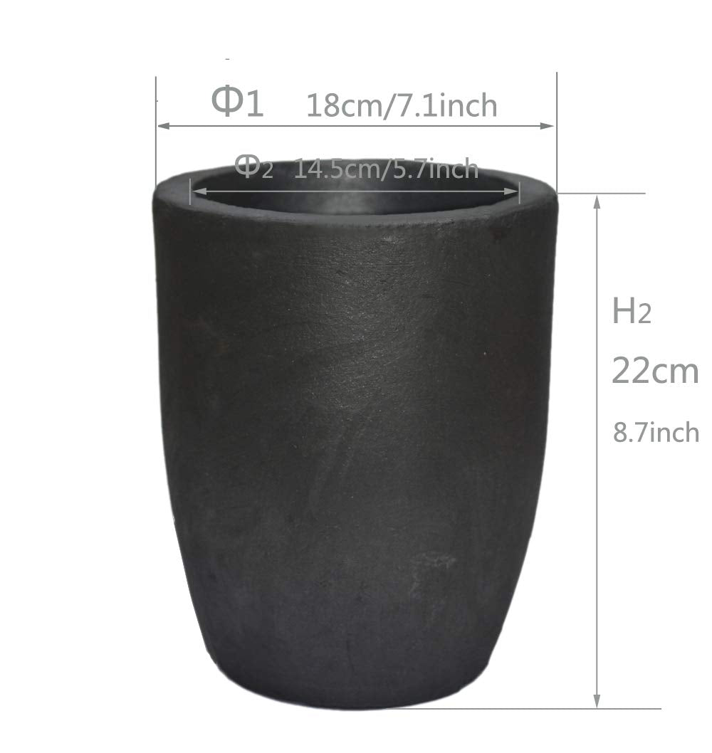 OTOOLWORLD 20KG Clay Graphite Crucible Foundry Cup Furnace Torch Melting Casting Refining Gold Silver Copper Brass Aluminum Lead Zinc and Alloys 2400ML