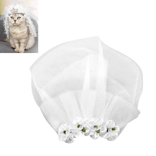 Pet Wedding Veil Cat Dog Bridal Flower Headdress Dog Weddings Parties Hair Accessories for Small Medium Large Dog(S)