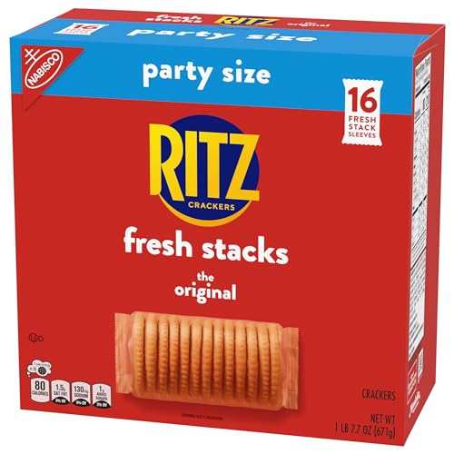 RITZ Fresh Stacks Original Crackers, Party Size, Christmas Crackers, Holiday Crackers, 23.7 oz (16 Stacks)