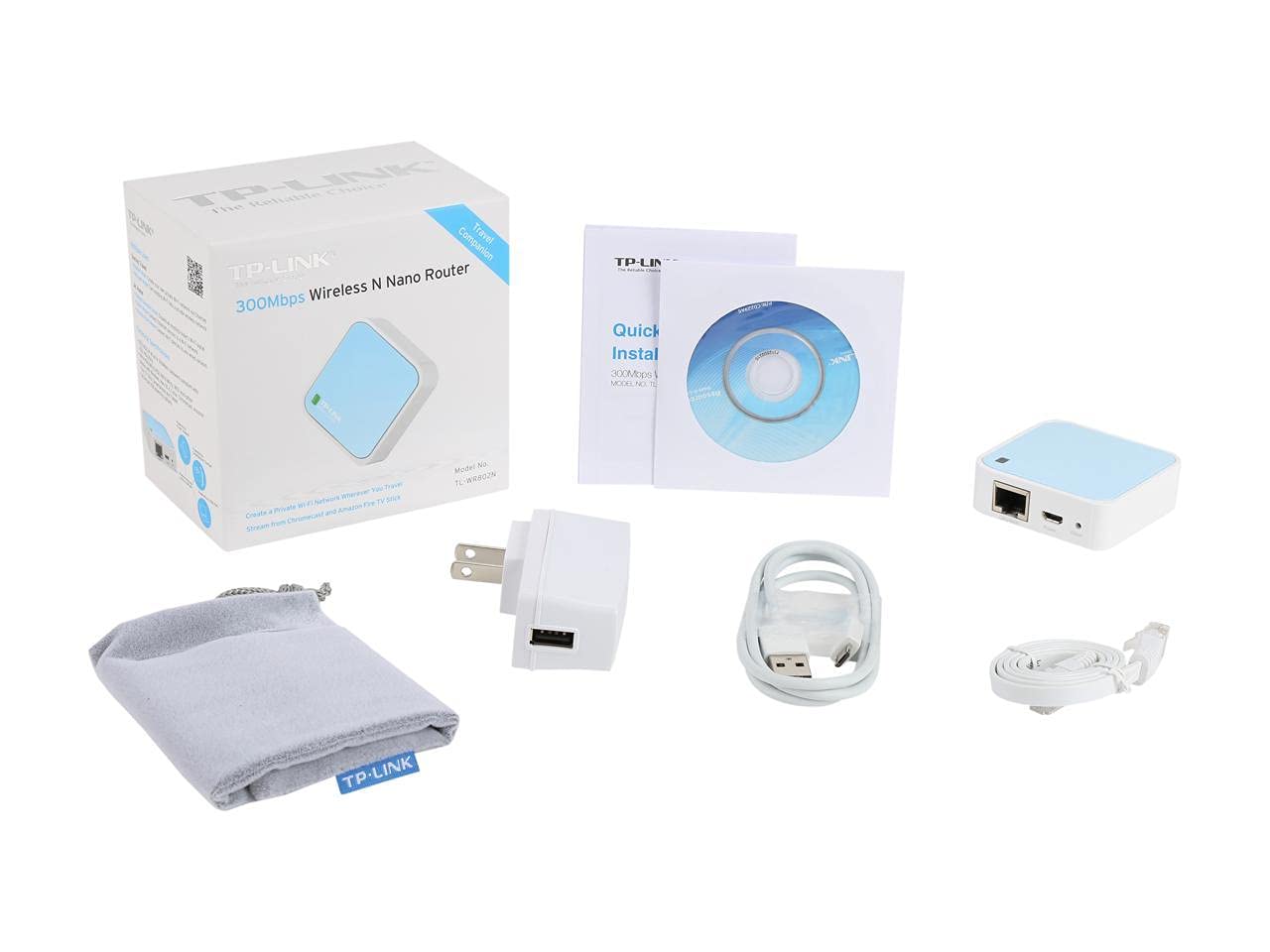 TP-Link N300 Wireless Portable Nano Travel Router(TL-WR802N) - WiFi Bridge/Range Extender/Access Point/Client Modes, Mobile in Pocket