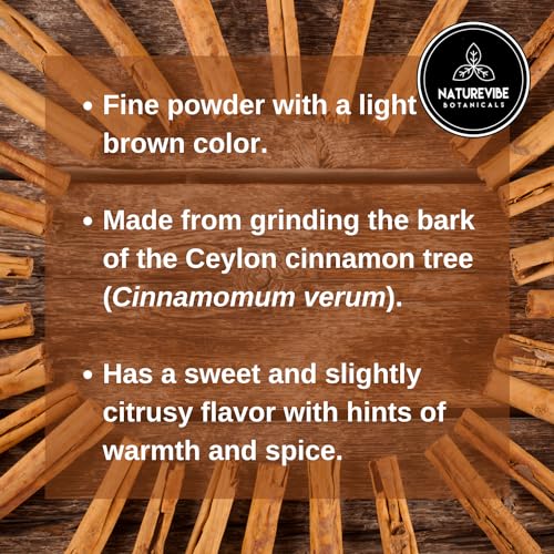 Ceylon Cinnamon Powder (1lb), Ground Premium Quality by Naturevibe Botanicals | Gluten-Free, Keto Friendly & Non-GMO (16 ounces)