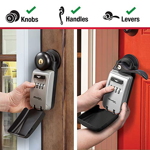 Master Lock Black Portable Key Lock Box with Adjustable Shackle, Set/Reset Combination for Tenants, Guests, Clients, Ideal for Realtors, Landlords or Property Managers, Holds 6 Keys, 5420EC