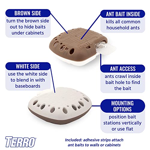 Terro T334B Indoor Multi-Surface Liquid Ant Bait and Ant Killer - 4 Discreet Ant Bait Stations - Kills Common Household Ants (Pack of 2)