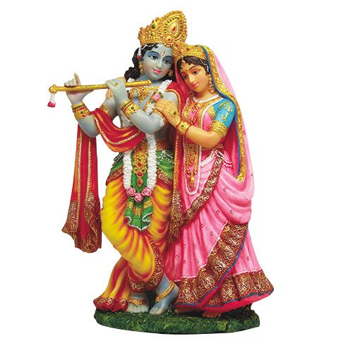 Pacific Giftware PTC 8 Inch Krishna and Radha Mythological Indian Statue Figurine