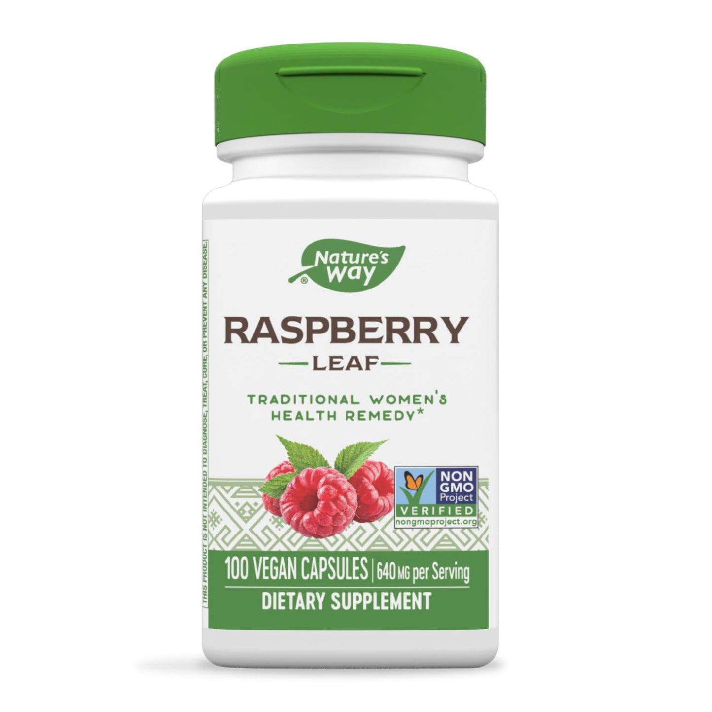 Nature's Way Raspberry Leaf - 640 mg per 2-capsule Serving - Traditional Support for Women's Health* - Herbal Supplement for Women - Gluten Free - 100 Vegan Capsules