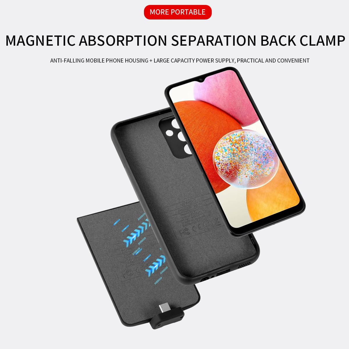 Battery Case For Samsung Galaxy S23 FE(6.4inch), Strong Slim Portable Protective Extended cell phone battery charger cases with charger For Galaxy S23FE battery pack power bank charger phone case