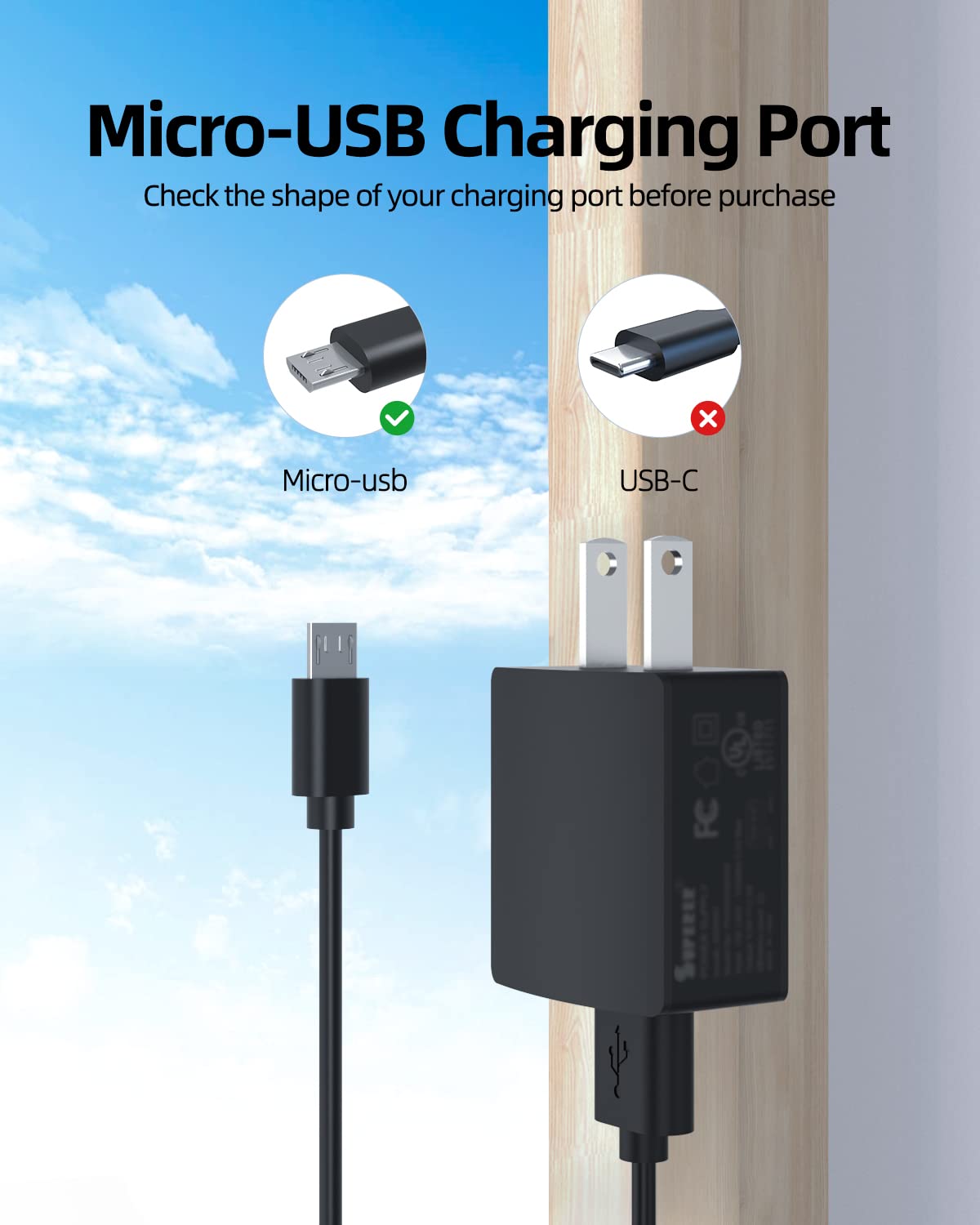 Micro USB Charger Fit for Lenovo Smart Tab M7 M8 M10 FHD Rel E7 E10 Tablet Power Supply Adapter
