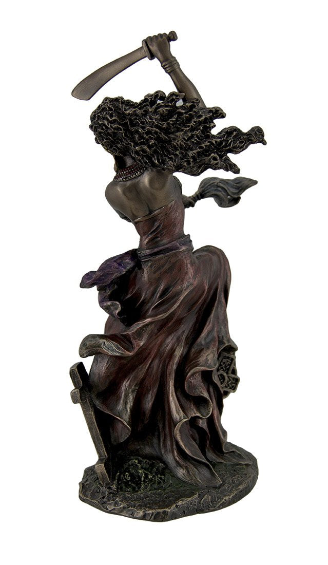 Veronese Design 9.5 Inch Oya Orisha of Wind and Transformation Cold Cast Resin Antique Bronze Finish Altar Statue