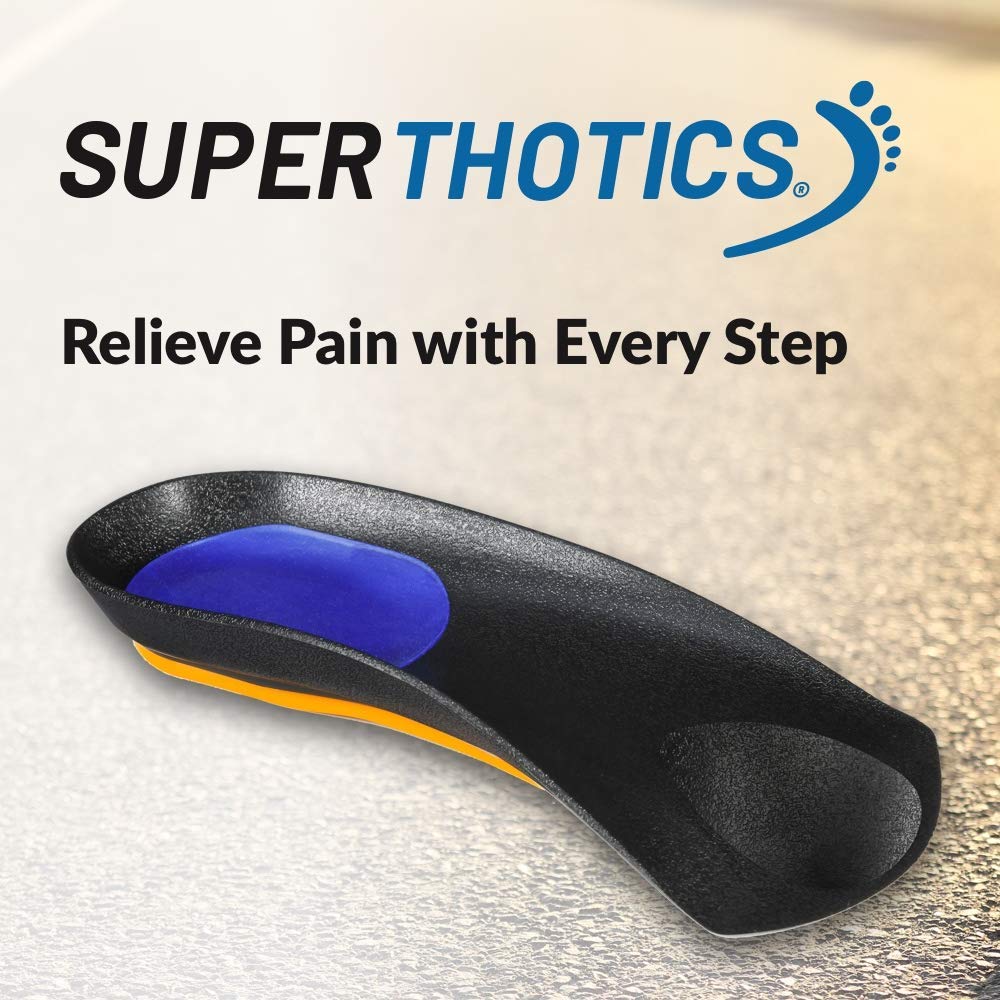 Superthotics by WalkFit Customizable Orthotic Inserts Arch Support Shoe Insoles for Men & Women Relieve Plantar Fasciitis, Foot, Hip, Knee & Back Pain. Restore Balance, Stability & Comfort