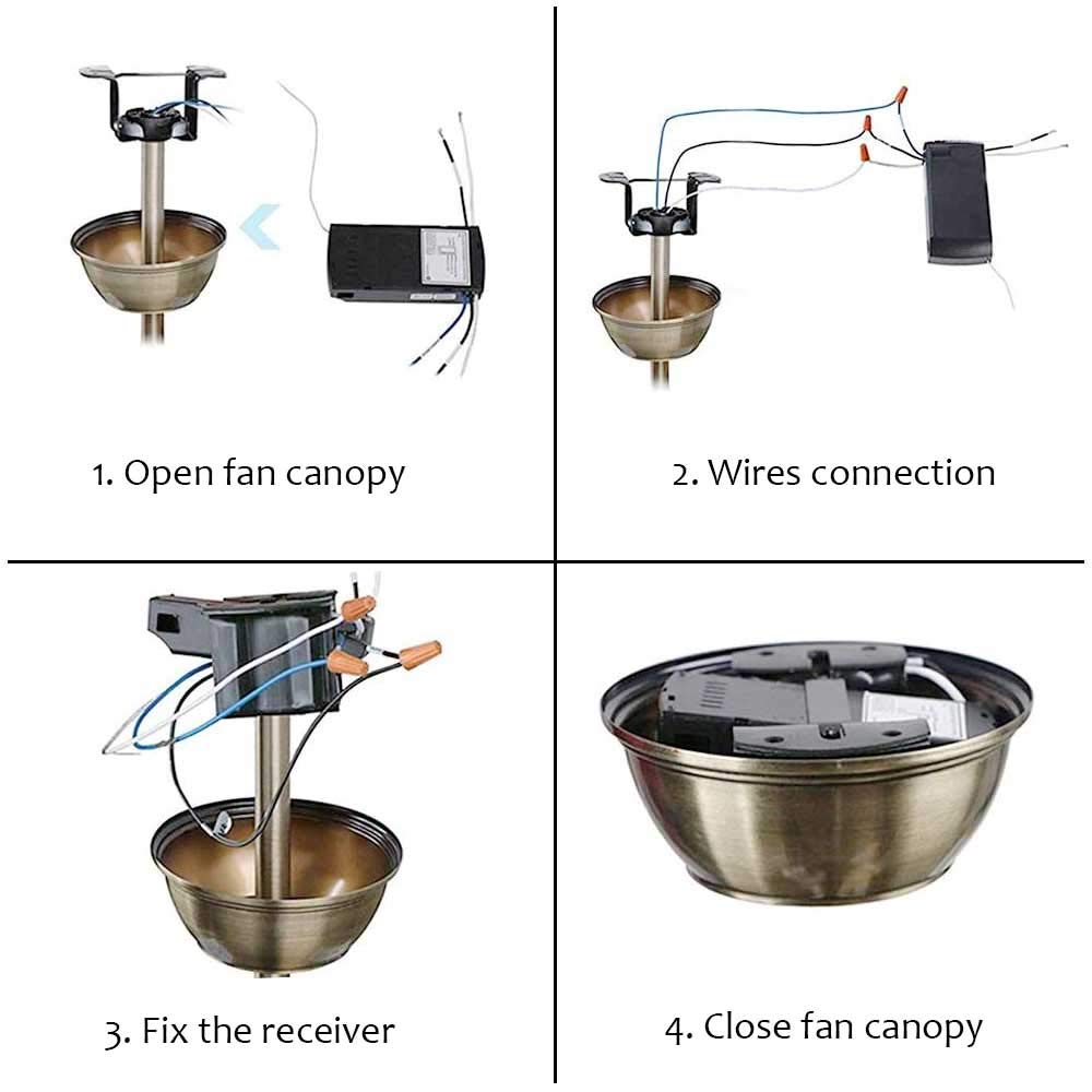 Universal Ceiling Fan Remote Control Kit 3-in-1 Ceiling Fan Light Timing & Speed Wireless Remote Control and Receiver Kits for Ceiling Fan Lamp