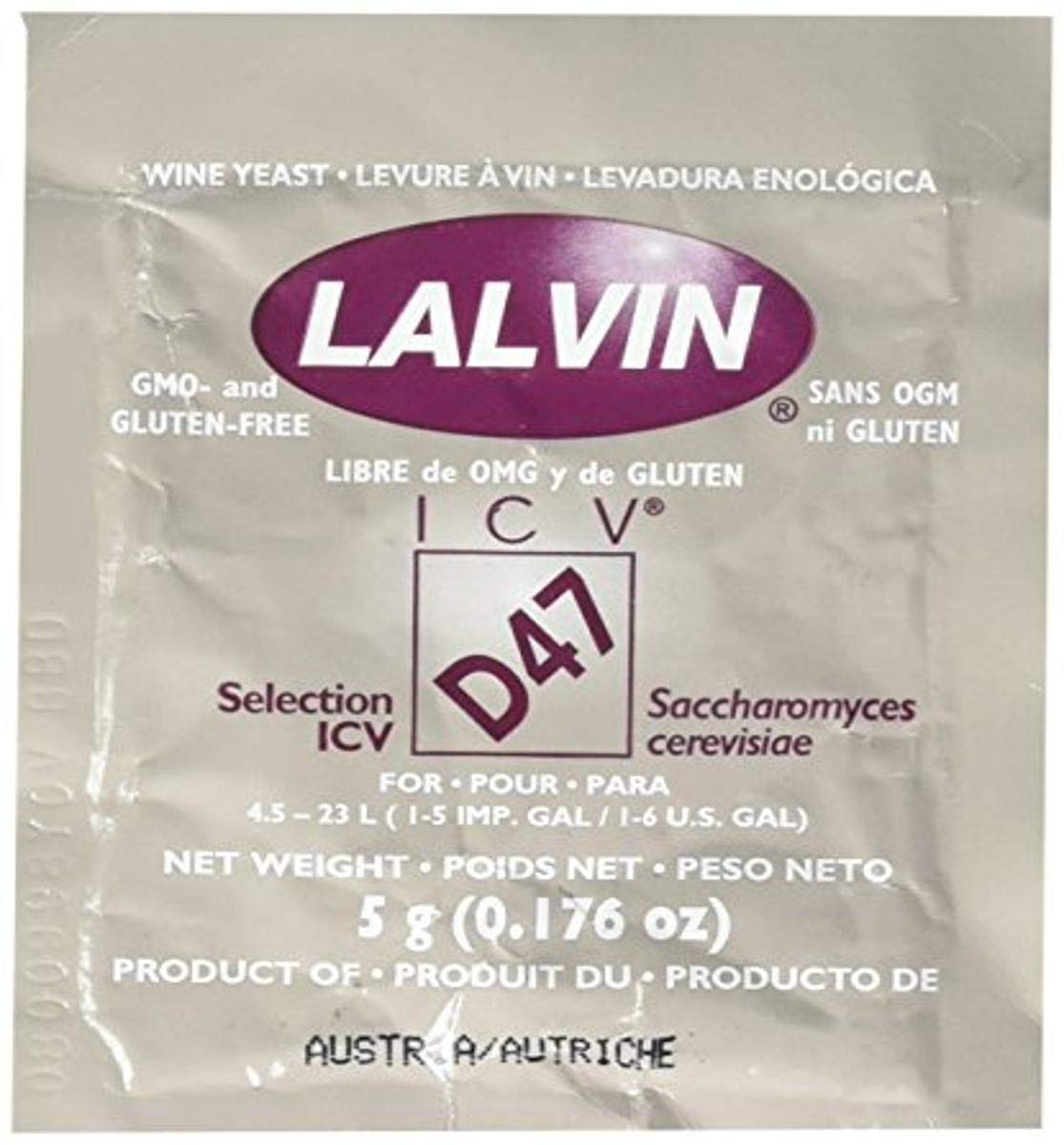 Lalvin D-47x3 Saccharomyces Cerevisiae 3 (5 G. Pouchs)