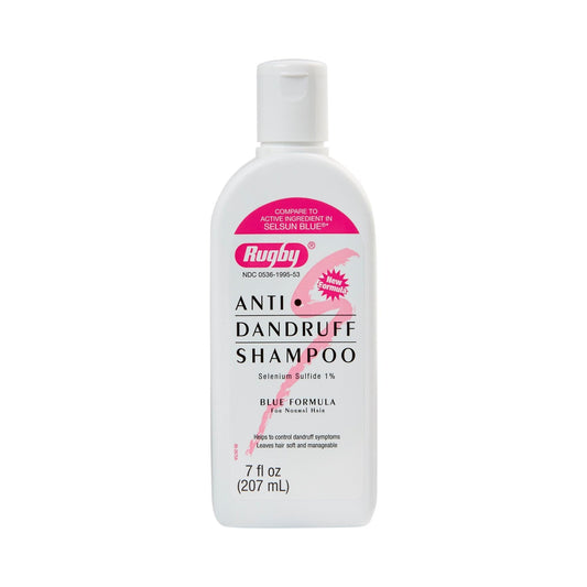 Rugby Selenium Sulfide Anti-Dandruff Shampoo - Blue Formula for Normal Hair - 7 Oz