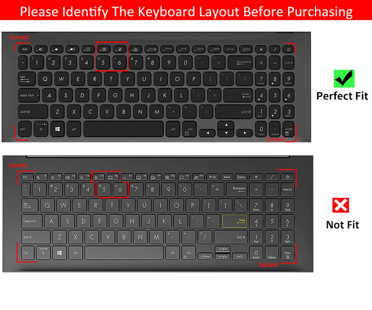 Keyboard Cover for ASUS VivoBook F512DA F512FA F512JA X512FA X512DA X515JA / ASUS VivoBook S512 S530UA S530FA Keyboard Cover Skin, ASUS VivoBook 15.6 inch Laptop Accessories, Black