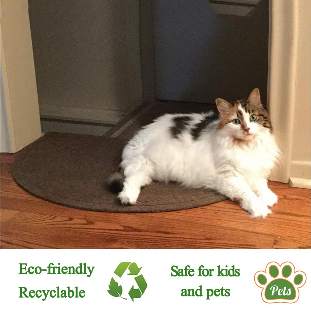 E-view Half Round Door Mat Mud Dirt Trapper Shoe Scraper Mat Entry Mat Rugs for Front Door Low Profile Indoor Washable