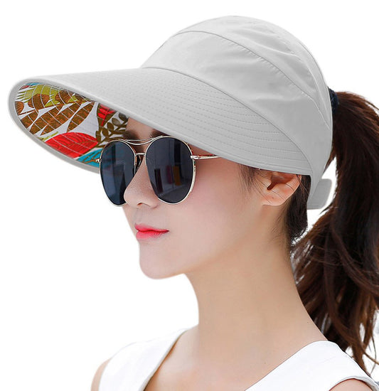 HINDAWI Sun Hats for Women Wide Brim Sun Hat UV Protection Visor Floppy Beach Packable Caps Grey
