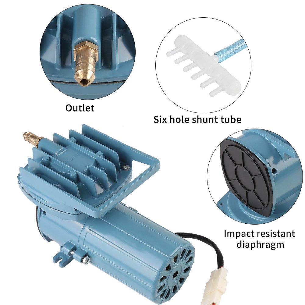 Fdit Air Pump Aerator for Fish Pond Aquaculture Aquarium Accessory Tool Oxygen Supplies DC 12V 35W