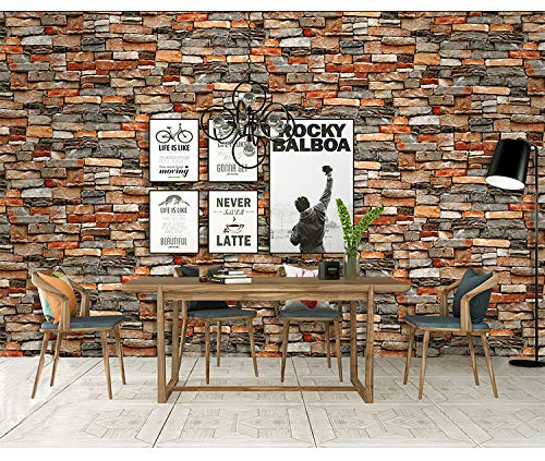 Stone Peel and Stick Wallpaper Rock Wallpaper-Stacked Stone Wallpaper-Faux Brick Wallpaper Stone Self Adhesive Removable Wallpaper Stone Contact Paper Backsplash Fireplace Vinyl Film 17.7”×118”