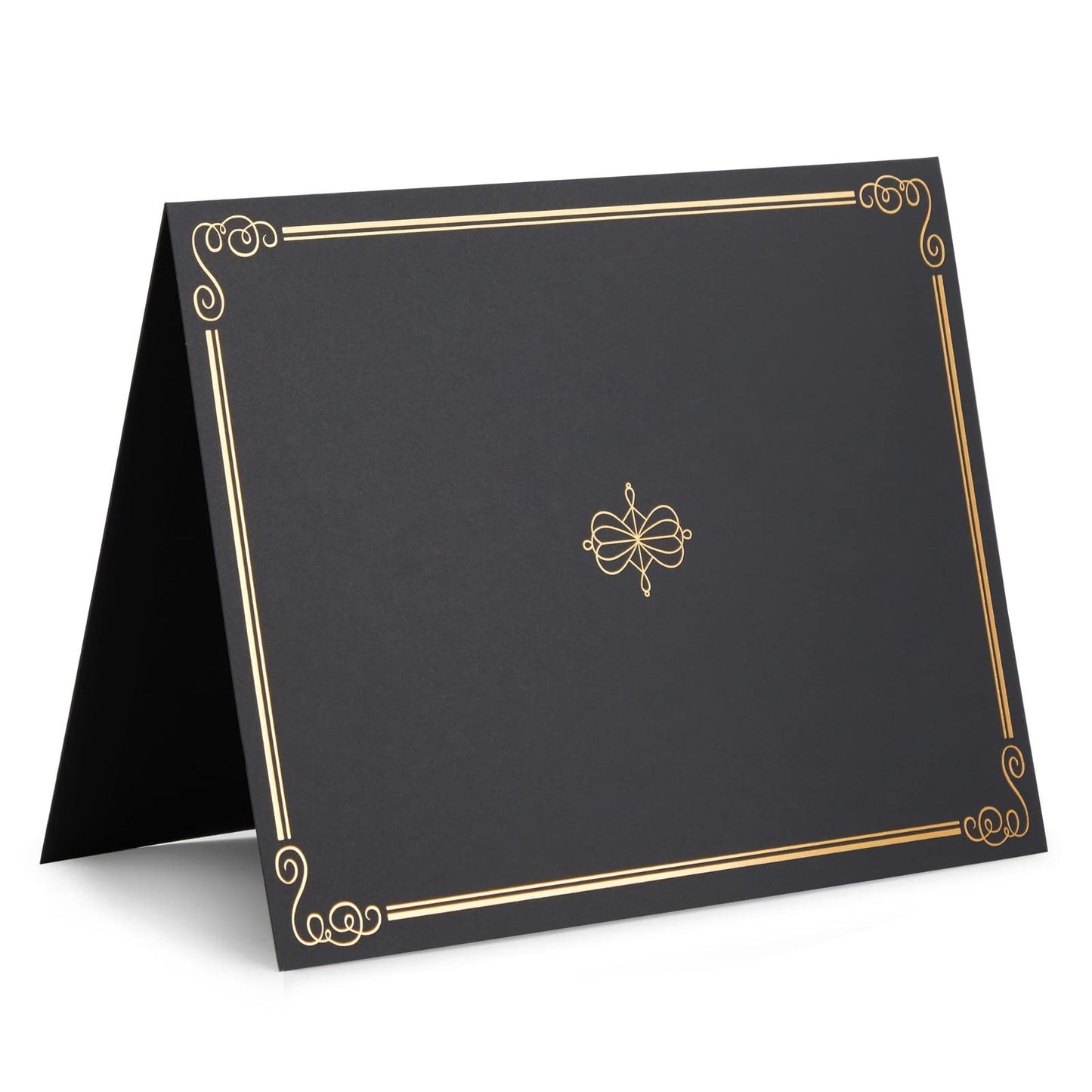 24-Pack Black Award Certificate Holders - Bulk Certificate Holders for Graduation, Diploma, Employee Appreciation, Certifications (fits 8.5x11)