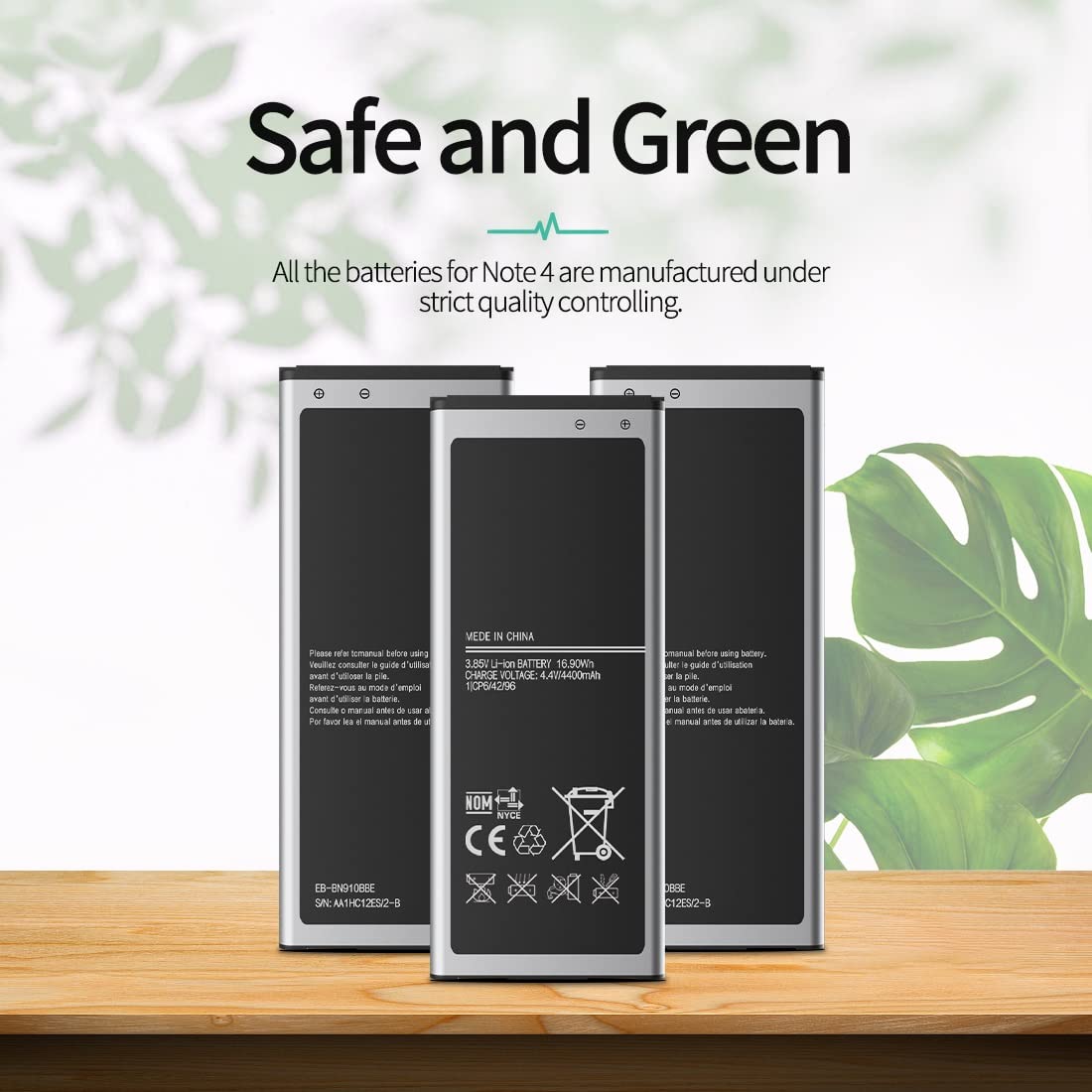 HamnaKhu Galaxy Note 4 Battery, (𝟐𝟎𝟐𝟰 𝐍𝐞𝐰 𝐔𝐩𝐠𝐫𝐚𝐝𝐞) Replacement Battery for Samsung Galaxy Note 4 N910,N910U LTE,AT&T N910A,Verizon N910V,Sprint N910P,T-Mobile N910T 3.85V