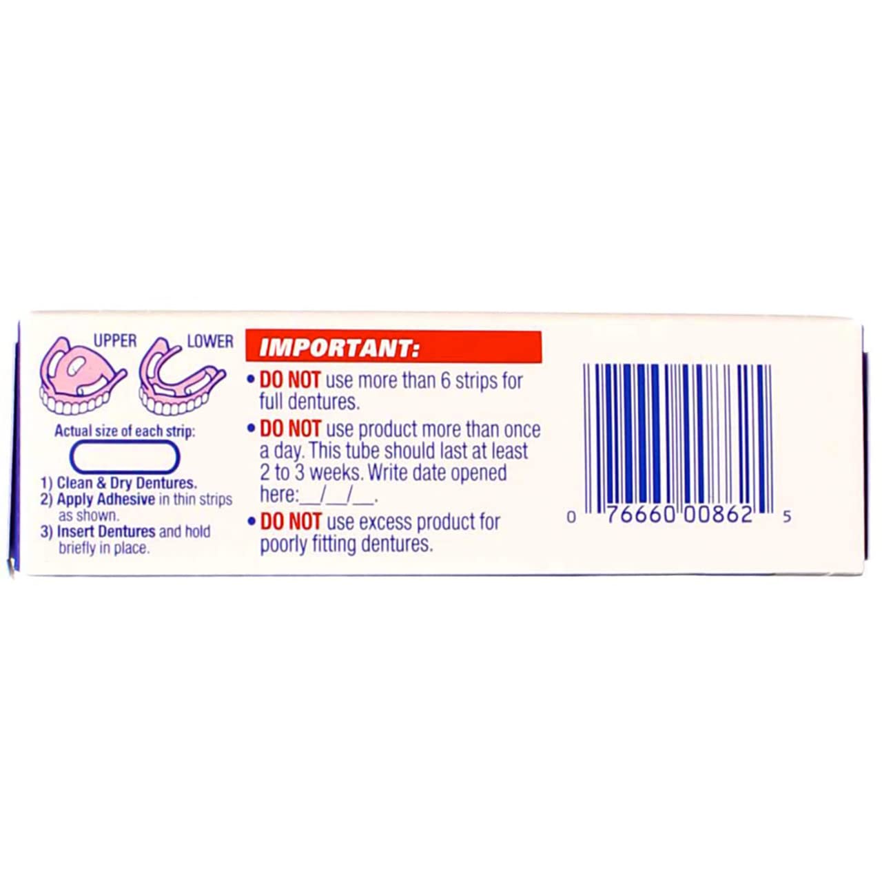 Fixodent Denture Adhesive Cream Original, Multi, 0.75 Oz, Pack of 4