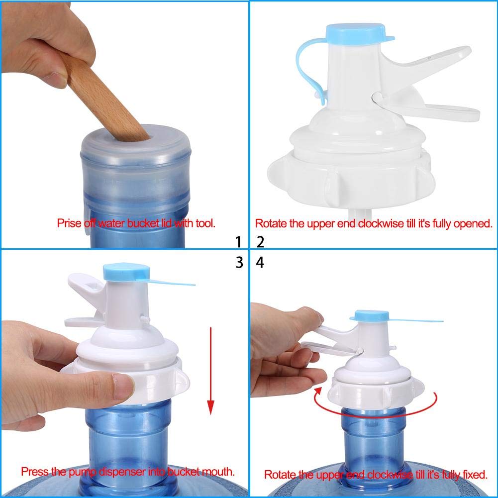 Haofy Water Bottle Dispenser, 5 Gallon Bottle Jug Pump Drinking Water Spout Dispenser with Dustproof