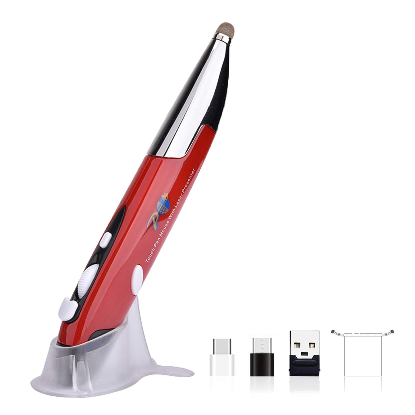 2020 Upgrade Wireless Optical Pocket Pen Mouse with Stylus Function, Promi 2.4G USB Digital Optical Pen Mouse, Adjustable 800/1200/1600 DPI Ergonomic