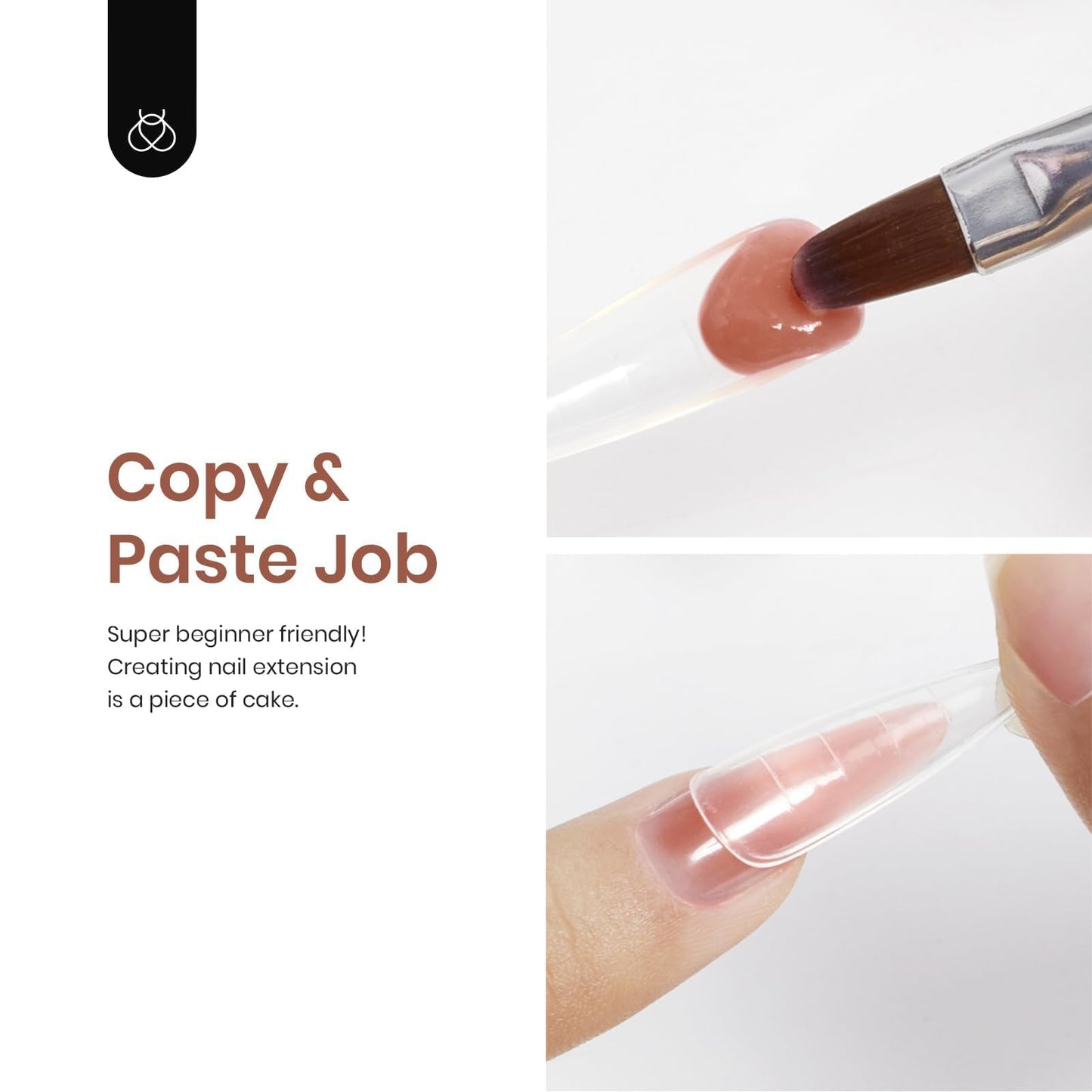 Beetles Poly Nail Gel Extension Gel Kit Builder Nail Neutral Gel, Clear Nude Poly Extension Gel Nail Art Design Extension Gel Nail Salon All-in-One French Kit DIY at Home Gifts for Her