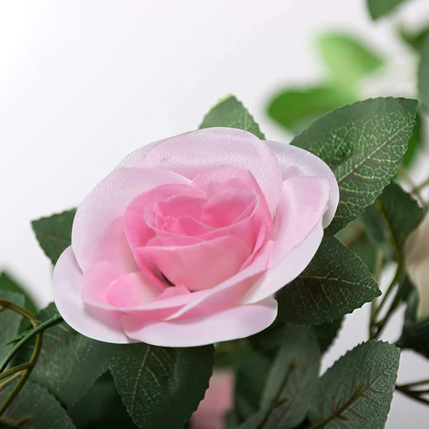 Yebazy Jinway 2PCS(16FT) Fake Rose Vine Garland Artificial Flowers Plants for Hotel Home Party Valentine's Day Garden Craft Art Decor