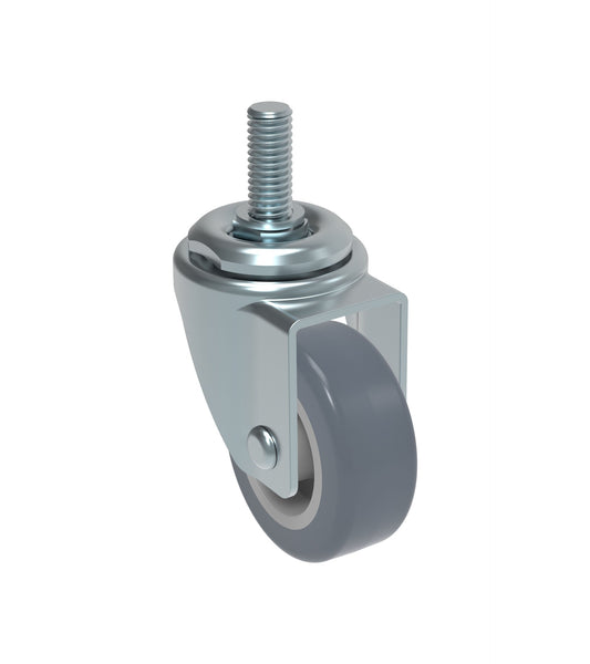 Schioppa L10 Series, GLEFF 210 BP, Swivel Caster, 2" (50 mm) Non-Marking Thermoplastic PVC Wheel, 70 lbs, 10 mm Diameter x 40 mm Length Threaded Stem