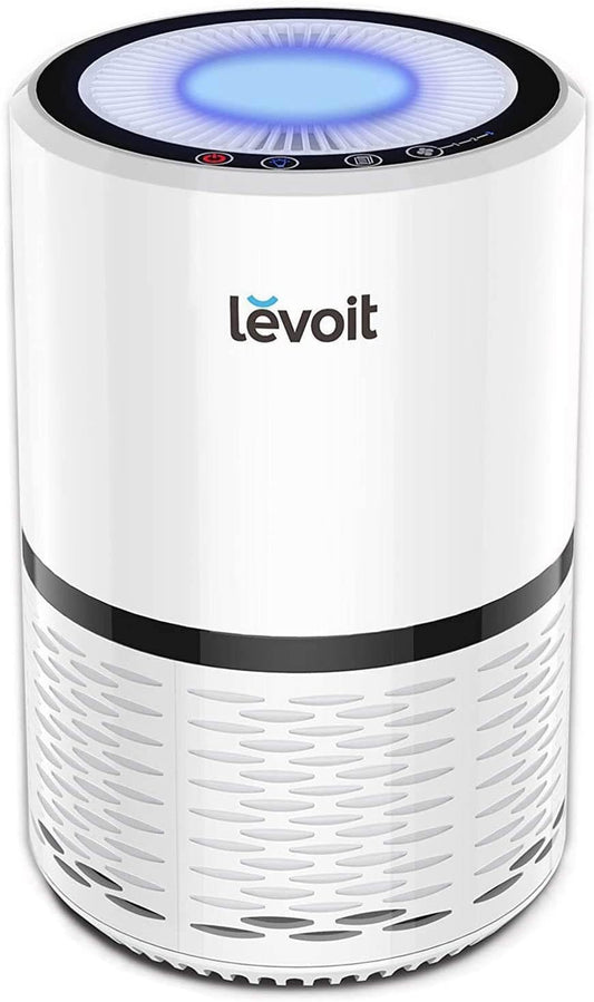 LEVOIT Air Purifiers for Home, High Efficient Filter for Smoke, Dust and Pollen in Bedroom, Filtration System Odor Eliminators for Office with Optional Night Light, LV-H132 1 Pack, White
