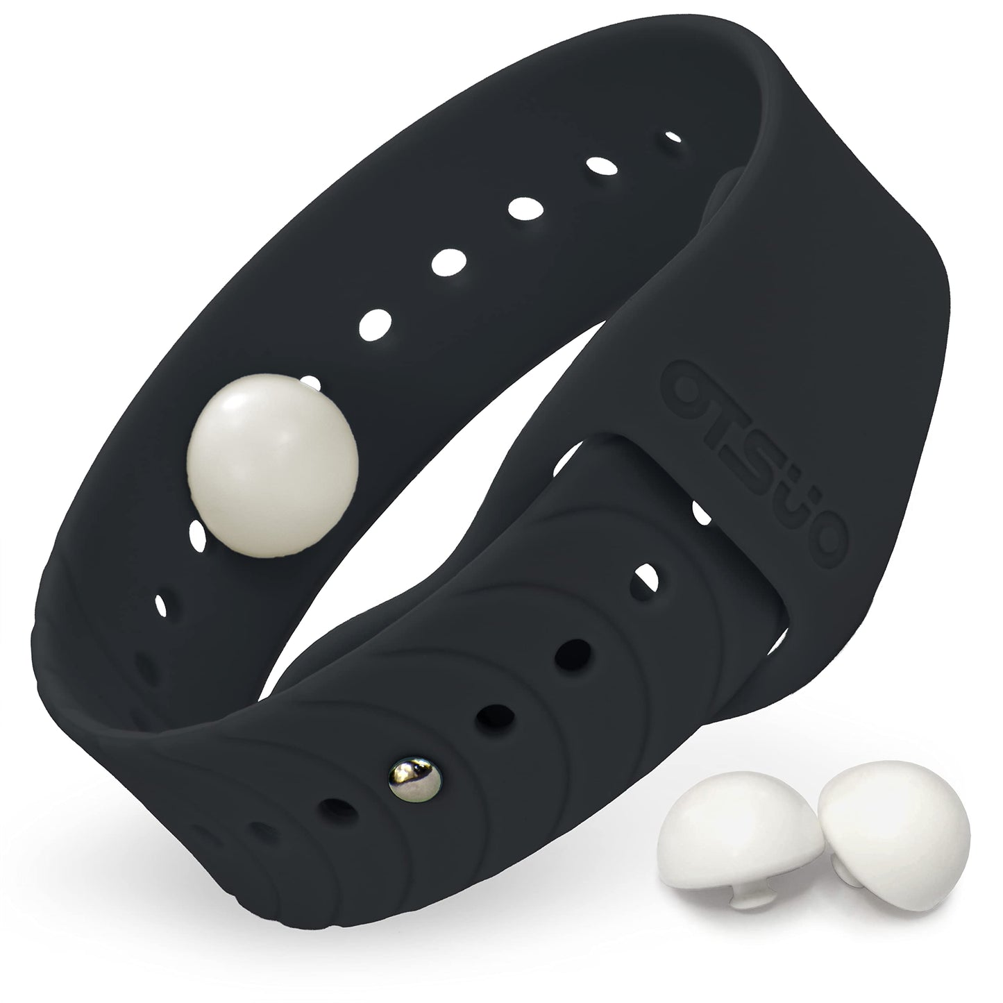 Otsuo Nausea Relief Wristband for Motion and Sea Sickness | Anti-Nausea Acupressure Bands for Morning Sickness | Sea Bands for Motion Sickness Relief. (Inky Black)