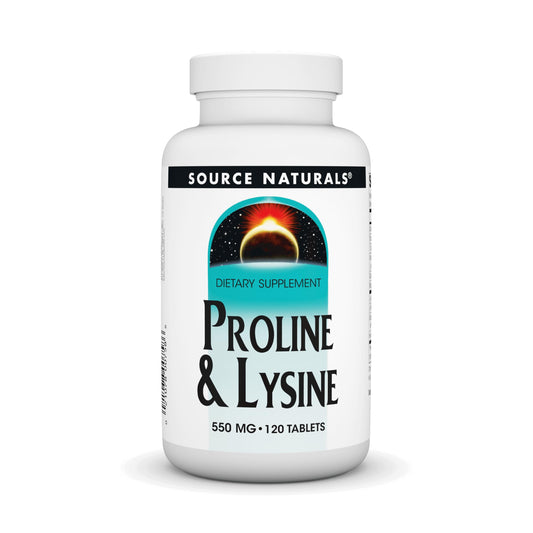 Source Naturals Proline & Lysine, 550 mg - 120 Tablets