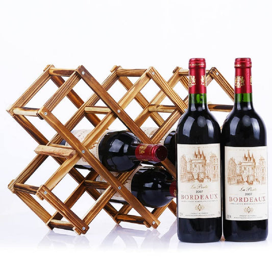 Callenbach Wine Rack Countertop, Wine Bottle Holder Table Wine Racks Freestanding Floor, Wooden Foldable 10 Bottles Wine Storage for Wine Cabinet, Home Kitchen, Dining Room, Pantry, Wine Cellar, Bar