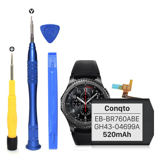 [520mAh] Battery for Samsung Gear S3 Frontier(SM-R760) and Gear S3 Classic, (2024 New Version) Upgrade Replacement Battery for SM-R770, BR760, R765, EB-BR760ABE, GH43-04699A with DIY Repair Tool Kits
