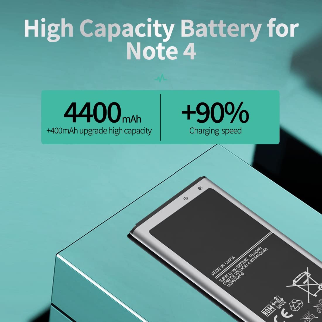 HamnaKhu Galaxy Note 4 Battery, (𝟐𝟎𝟐𝟰 𝐍𝐞𝐰 𝐔𝐩𝐠𝐫𝐚𝐝𝐞) Replacement Battery for Samsung Galaxy Note 4 N910,N910U LTE,AT&T N910A,Verizon N910V,Sprint N910P,T-Mobile N910T 3.85V