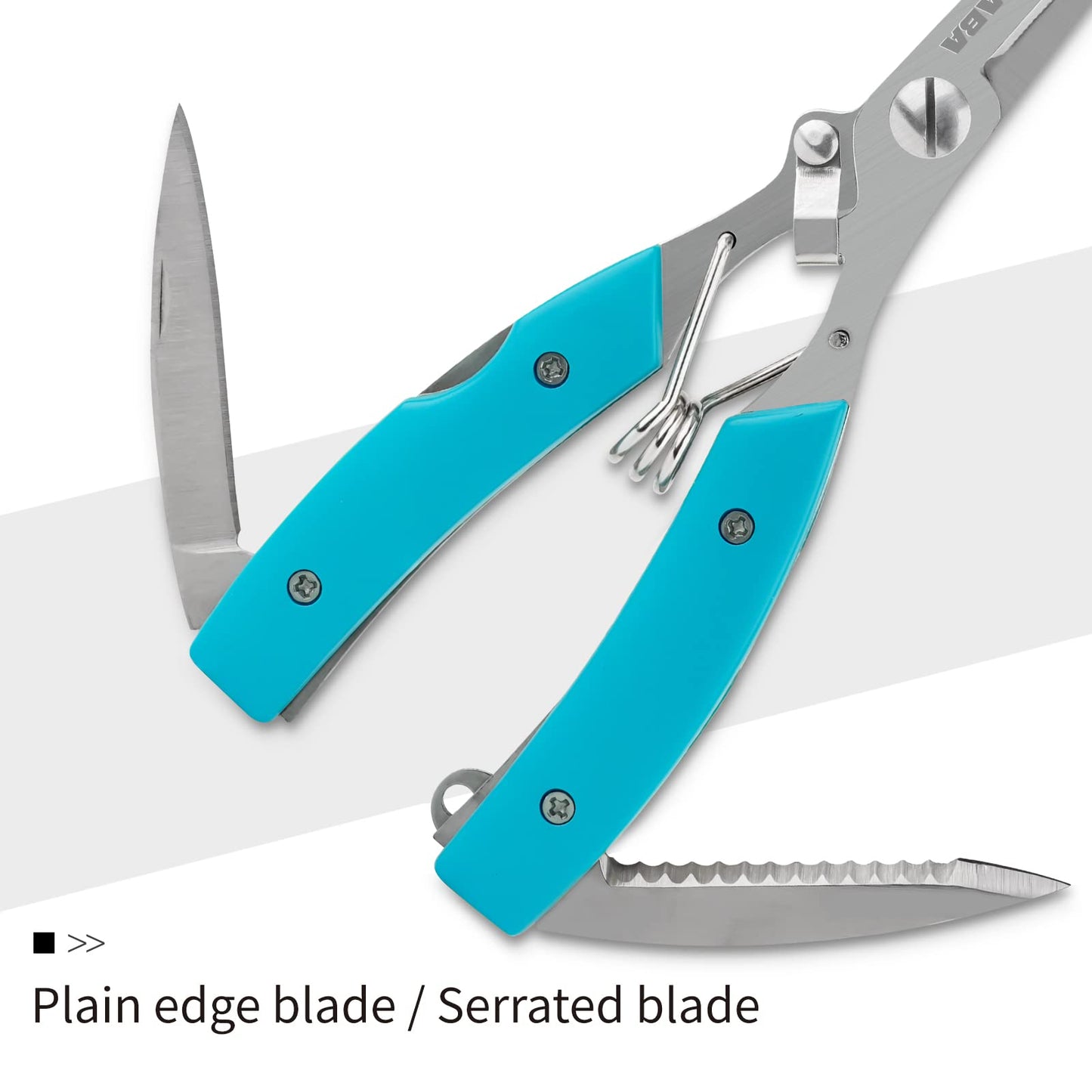 kaba Fishing Pliers 6.5” Saltwater Hook Removers Crimper Split Ring Tool Fishing Gear Line Cutters with Safety Lock and Sheath
