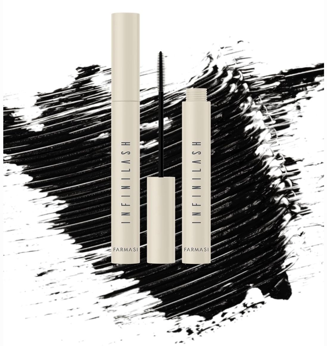 FARMASi Mascara Infinilash, Ultra Black Finish, Weightless length, Twin-Vortex Design Brush 0.33 Fl Oz