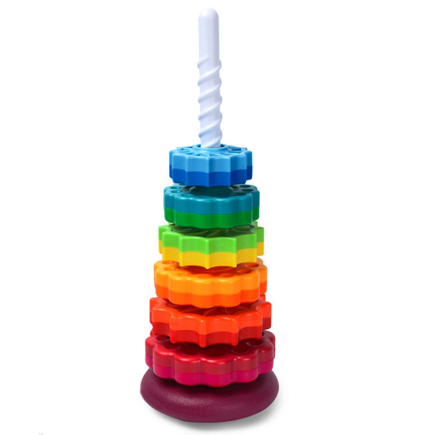 Baby Spinning Toy, Stacking Toy for Babies and Toddlers, Educational Toddler Learning Toys, Rainbow Spinning Wheel Toy for Focus, Dexterity, Brain Development, Interactive Learning stacking toys