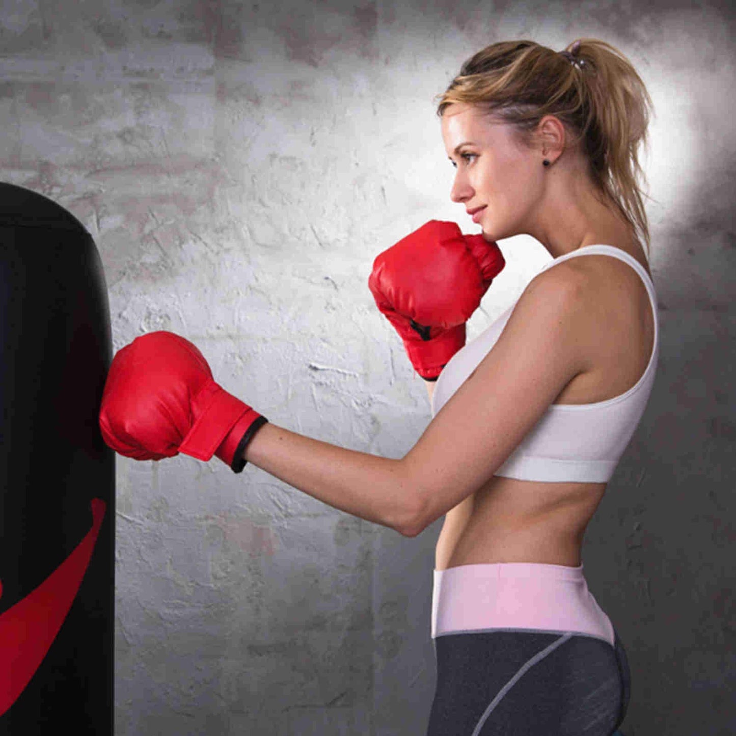 Shlia 62.4-Inch Inflatable Boxing Column Vertical Adult Inflatable Boxing Punching Bags Inflatable Tumbler (Includes PU Leather Adult Boxing Gloves and 4-inch Foot Pump.) (Black)