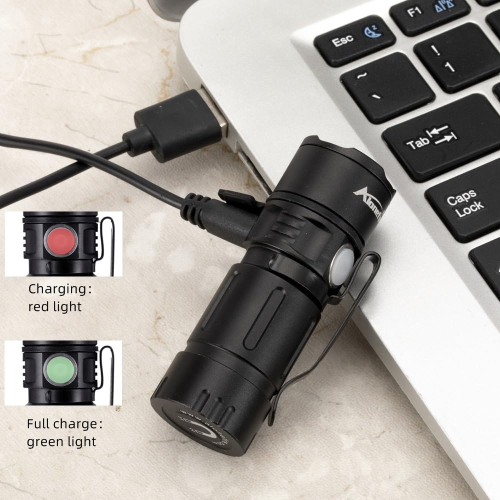 ALONEFIRE X30 Mini LED Flashlight USB Rechargeable Bright Small Torch 5 Modes Portable Pen Light Waterproof Long Battery Life with Tail Magnet, Clip