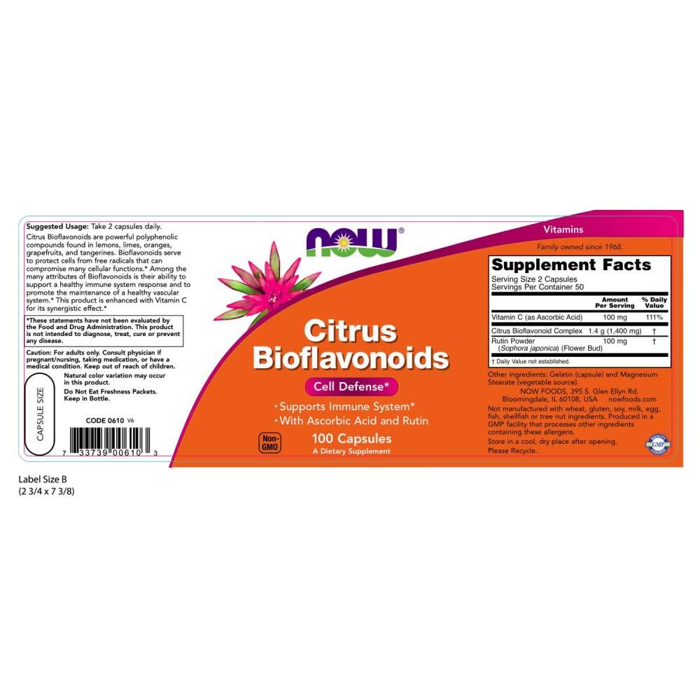 NOW Foods Citrus Bioflavonoids – 100 Veg Capsules