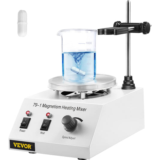 Happybuy Magnetic Stirrer 250W 158℉/70℃ Heating Hot Plate with Magnetic Stirrer 0-1600 RPM Adjustable 1000ML Lab Magnetic Stirrer Mixer with Stand Support, Stirring Bar