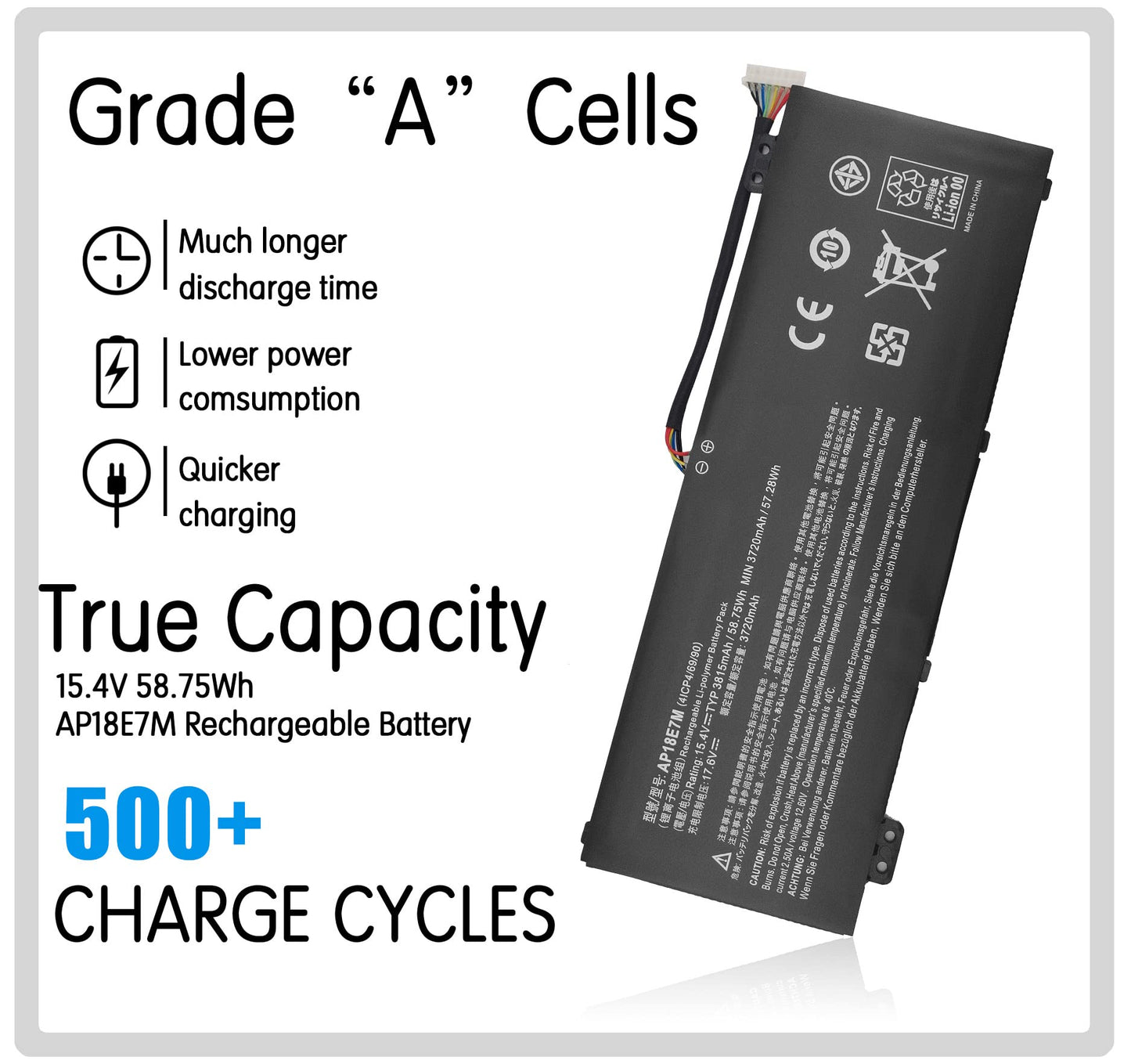 AP18E7M AP18E8M Battery for Acer Nitro 5 AN515-54 AN517-51 AN515-55 AN515-44 AN515-43 Nitro 7 AN715-51 Predator Helios 300 PH315-52 PH317-52 PH317-53,Triton 300 PT315-51 Aspire 7 A715-74G AN515-52