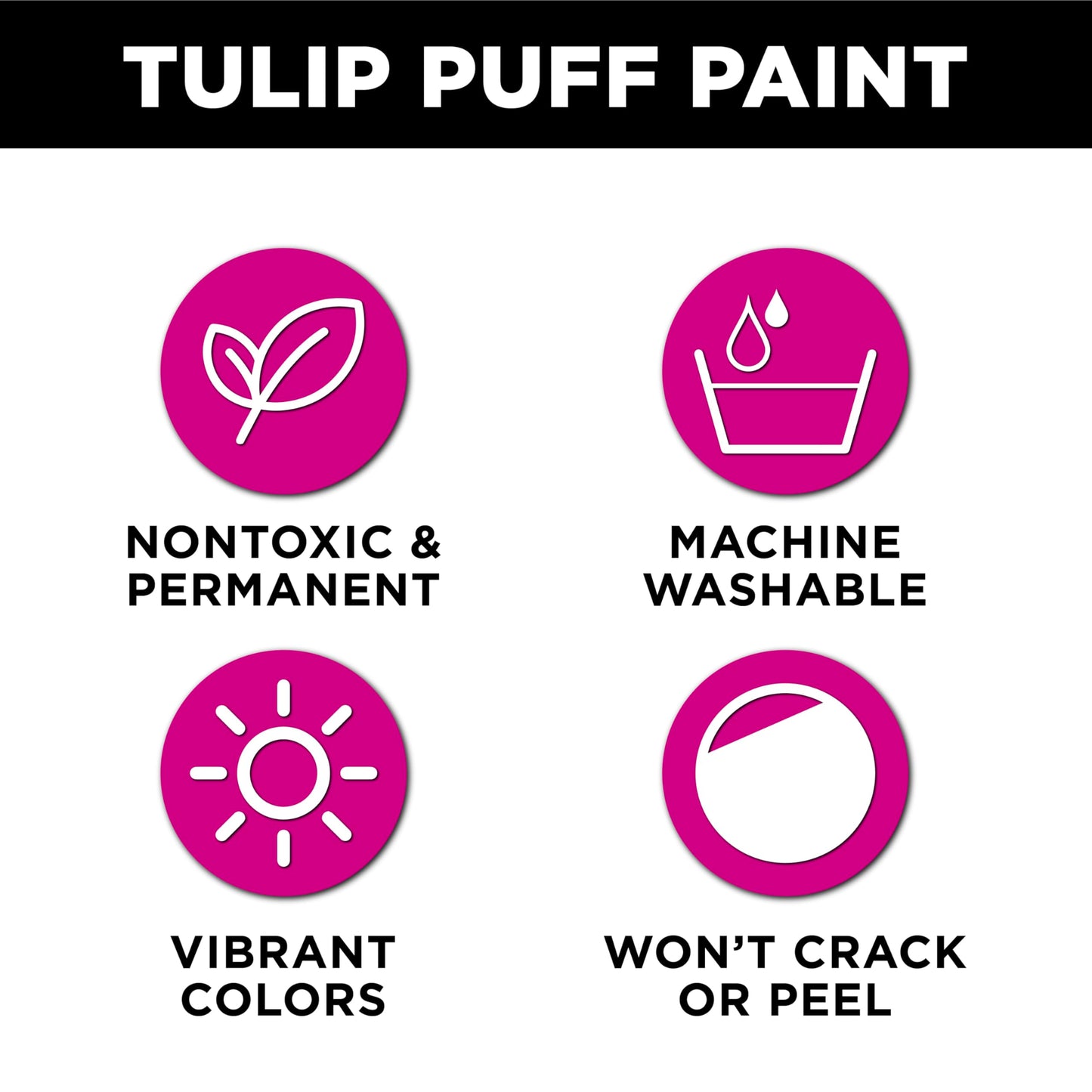 TULIP Dimensional Fabric Paint 41401 Dfpt 4Oz Slick Black, 4 Fl Oz (Pack of 1), Packaging may vary