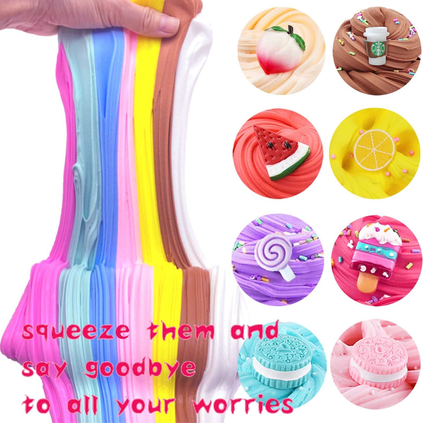 HFCHUPIN Butter Slime Kit for Girls and Boys 11pack with Scent,Stretchy and Non-Sticky,Stress Relief Fidget Toy,Birthday Gift and Party Favors Easter Basket Stuffers