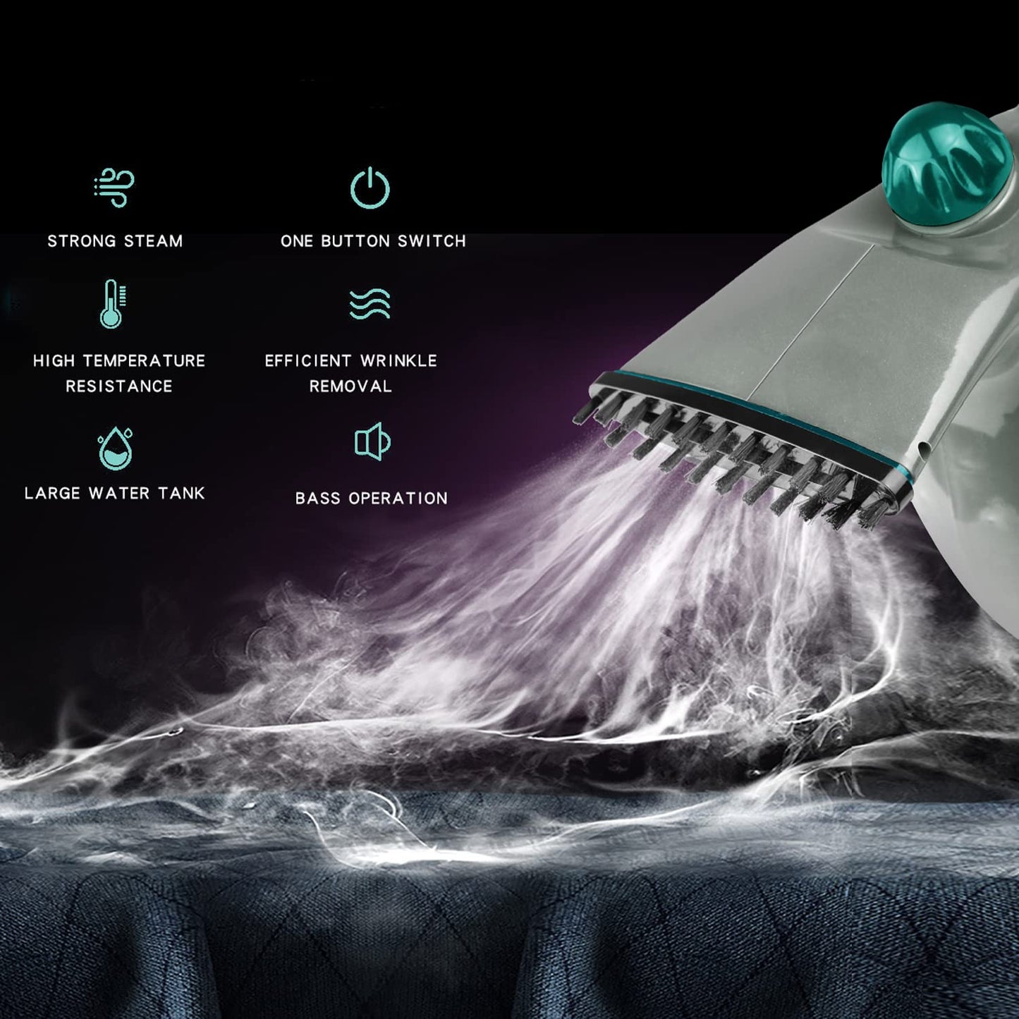 ELITAPRO Steamer for Clothes - Portable Garment Steamer - 1200W Travel Size Clothing Steamer - Quick Heating, Dry Steam - Handheld Clothes Steamer for Home, Office, & Travel - Fabric Brush Included