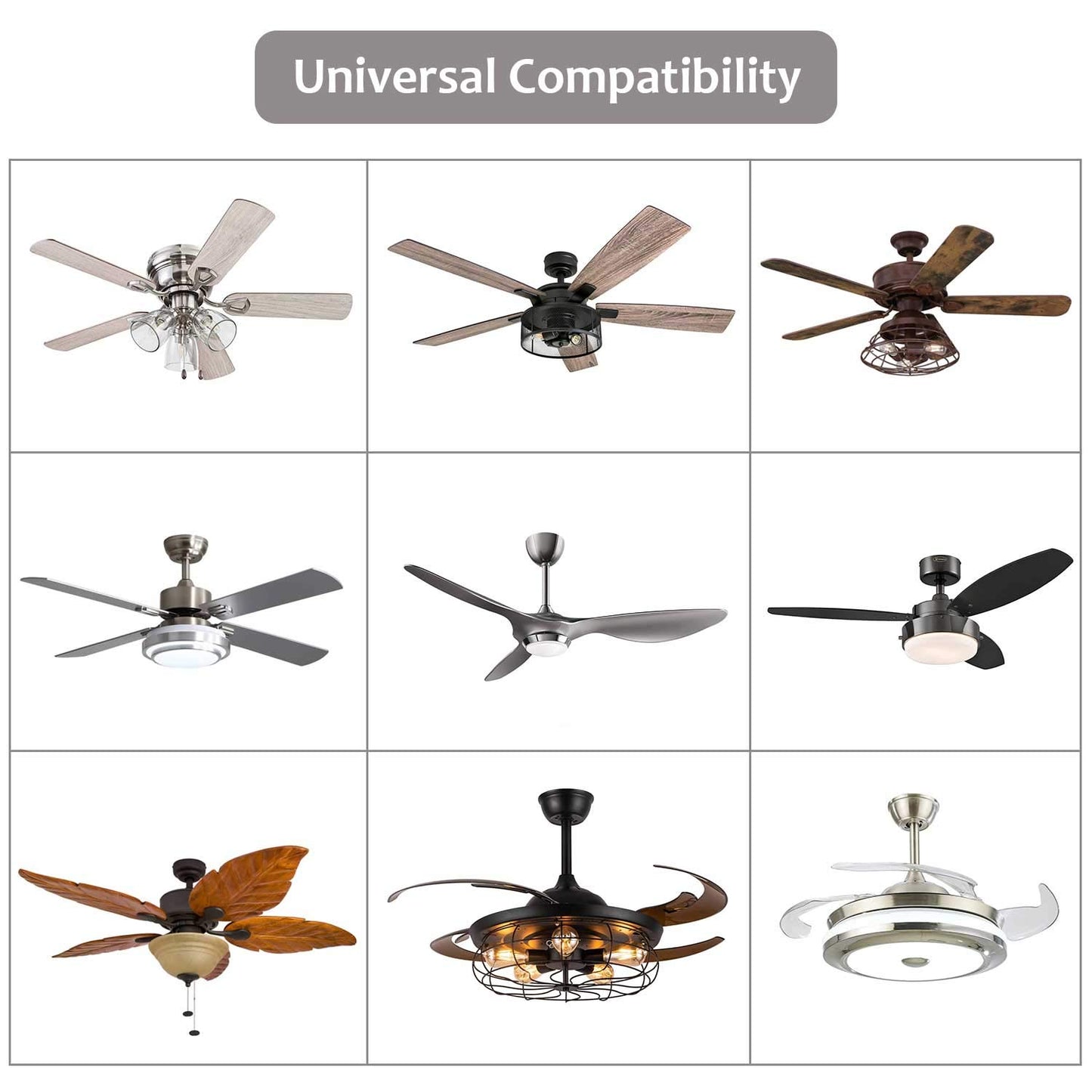Universal Ceiling Fan Remote Control Kit 3-in-1 Ceiling Fan Light Timing & Speed Wireless Remote Control and Receiver Kits for Ceiling Fan Lamp