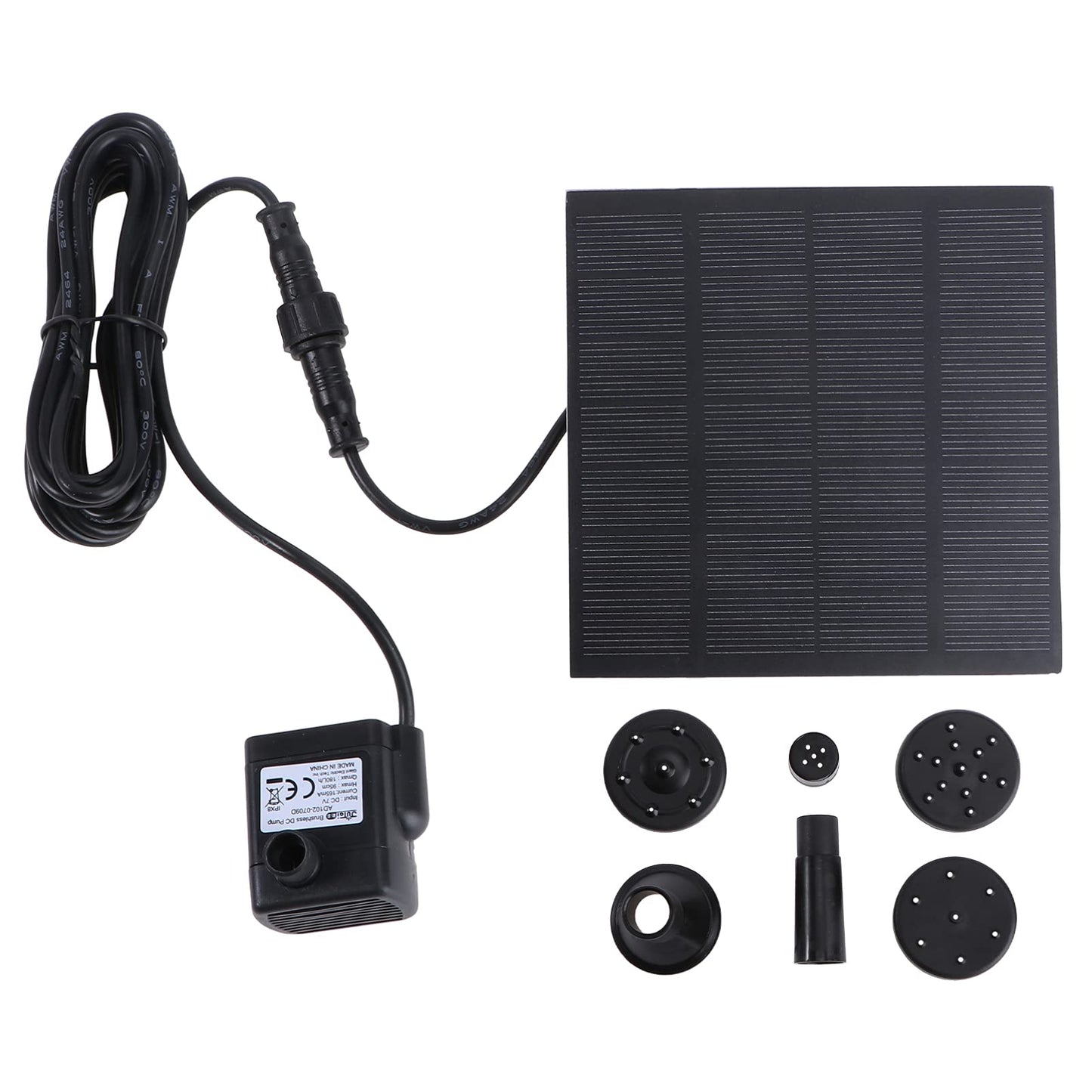 UEETEK 7V 180L/H Solar Power Water Pump Garden Fountain Submersible Pump with Suckers (Strong Direct Sunlight is Needed) 1.8W