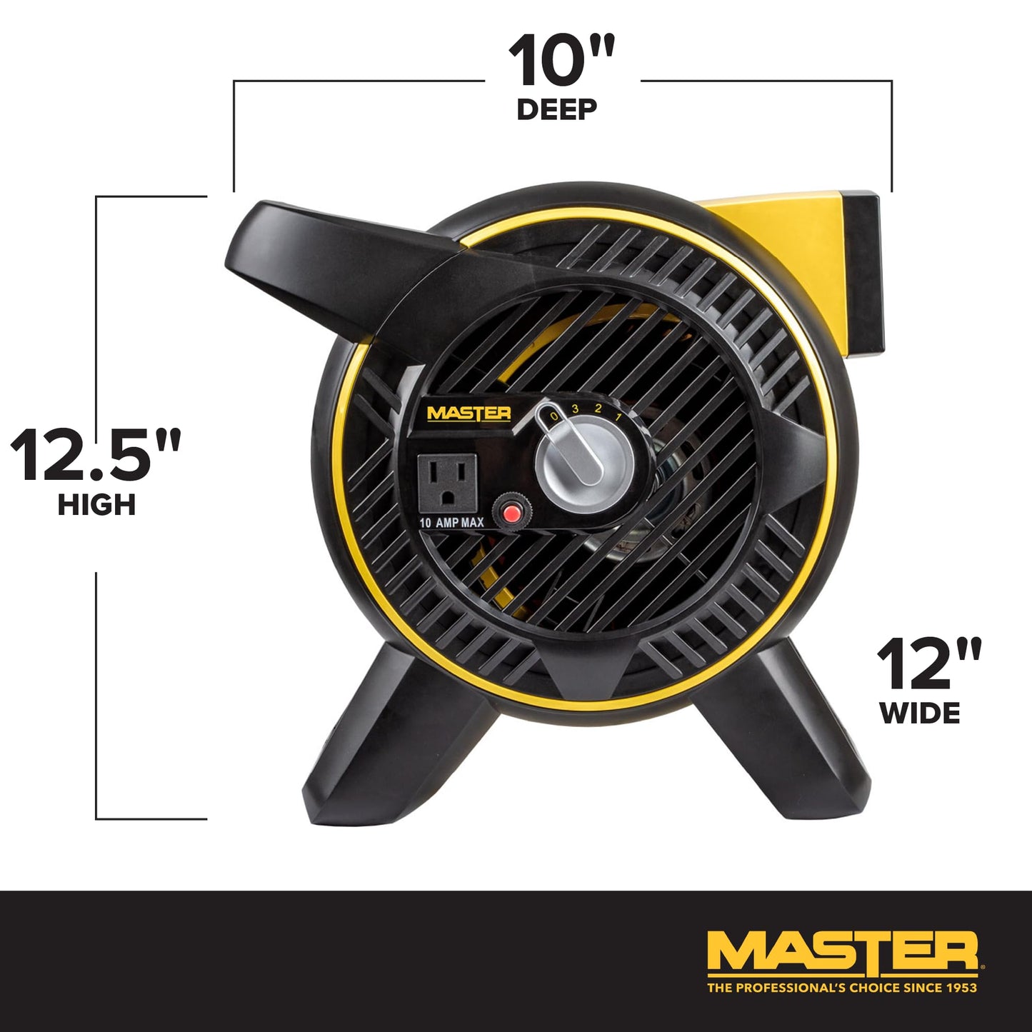 Master High-Velocity Pivoting Head Blower Fan – Utility Air Mover for Drying or Ventilating Home or Construction Site. Daisy chain compatible (MAC-310A-120)