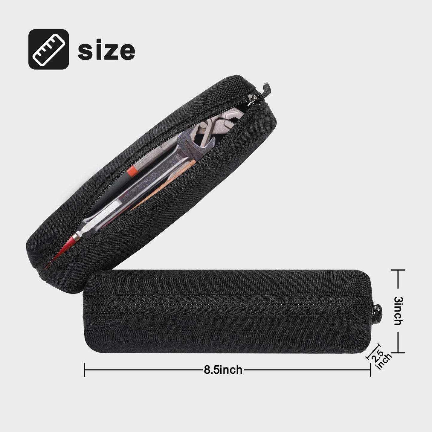 Leopauto Roll Up Tool Bag- Small Tool Bag,Motorcycle Bags,Store Kinds Of Repair,Suitable For Electricians, Plumbers, Carpenters And Hobbyists,Easy To Carry, Wear And Durable,Black